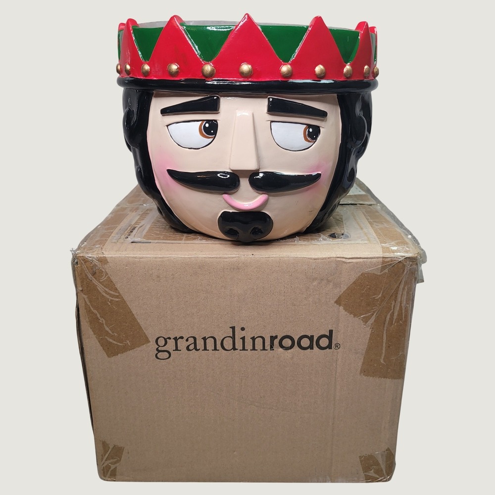 Grandin Road Nutcracker Bowl James Christmas Holiday Decor RETIRED & RARE w Box